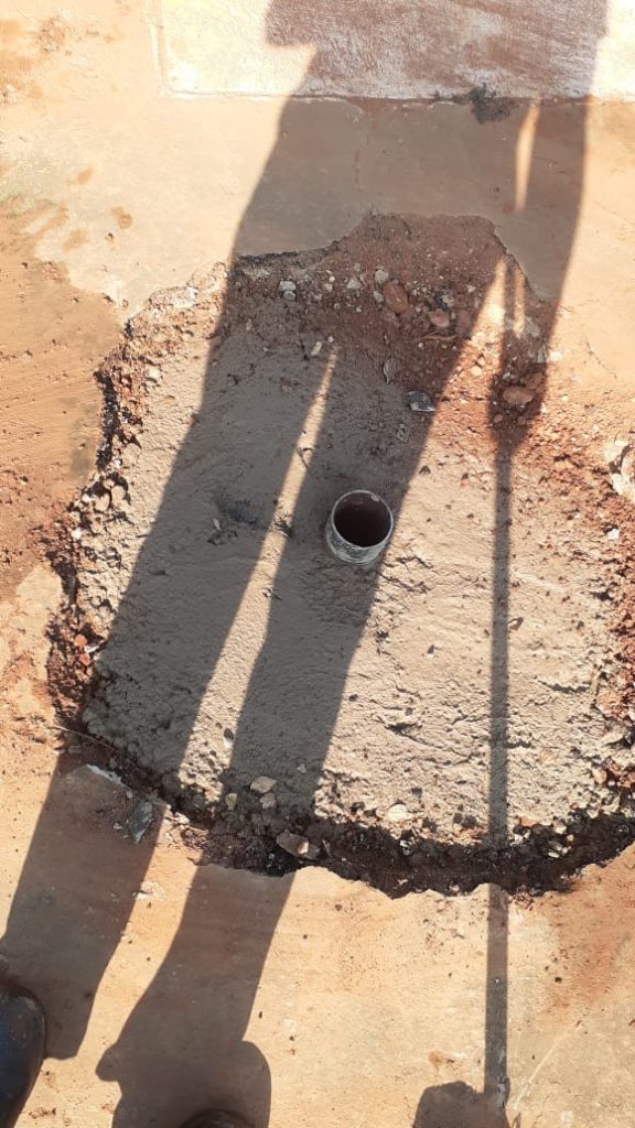 Tennis court flood light base.